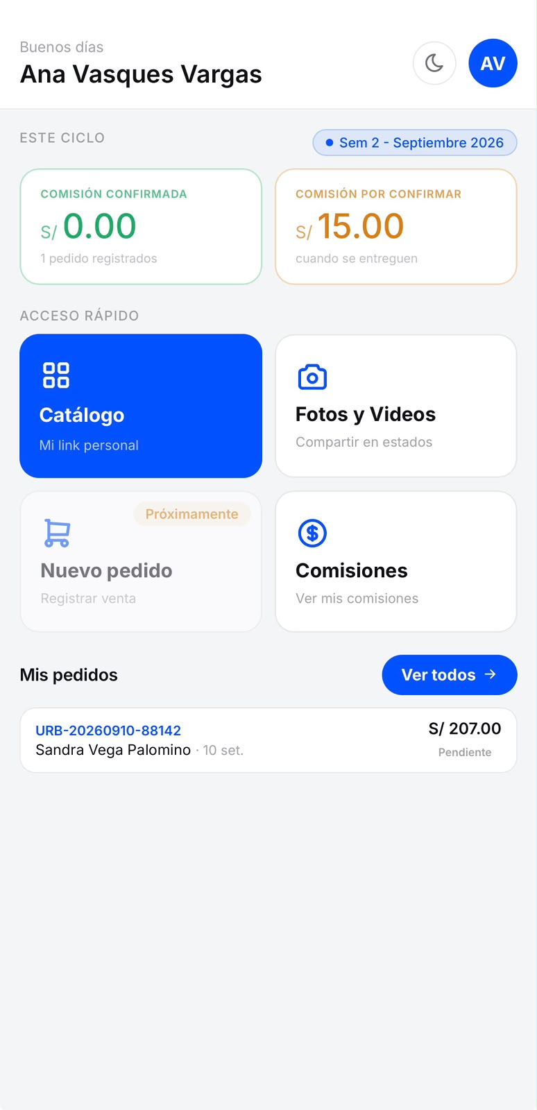 Entras a "Mis pedidos" desde tu panel